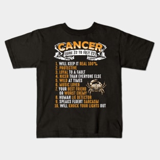 Horoscope: Cancer Kids T-Shirt